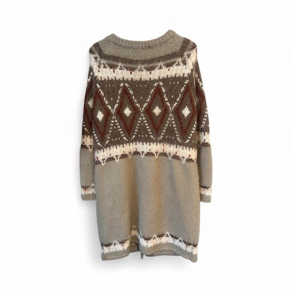🧶 Free People Fair Isle Longline Sweater – Size Small - Picture 2 of 4